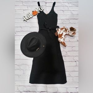 Tank Rib Side Slit Midi Dress